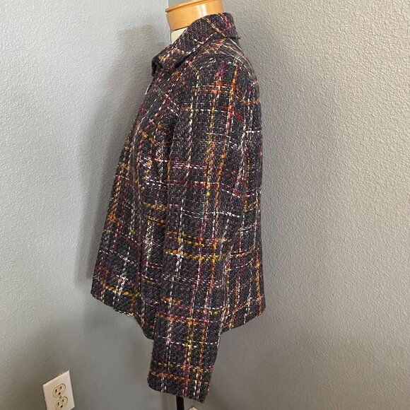 Coldwater Creek Tweed Jacket Womens Size Medium Multicolor Pockets Zipper - Picture 7 of 12
